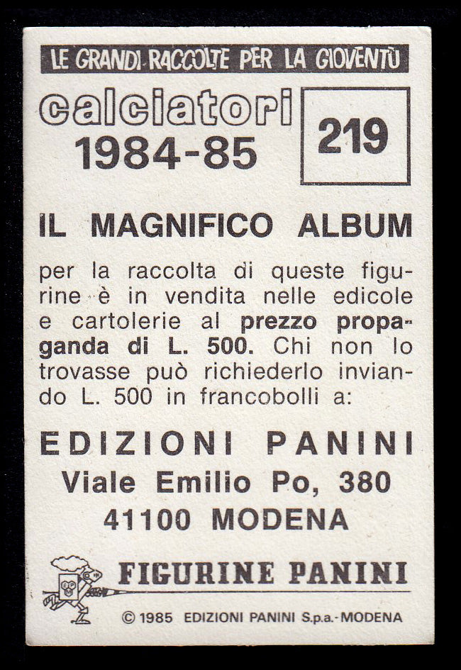 Figurine Panini - Calciatori 1984/85 - Mancolista ROMA