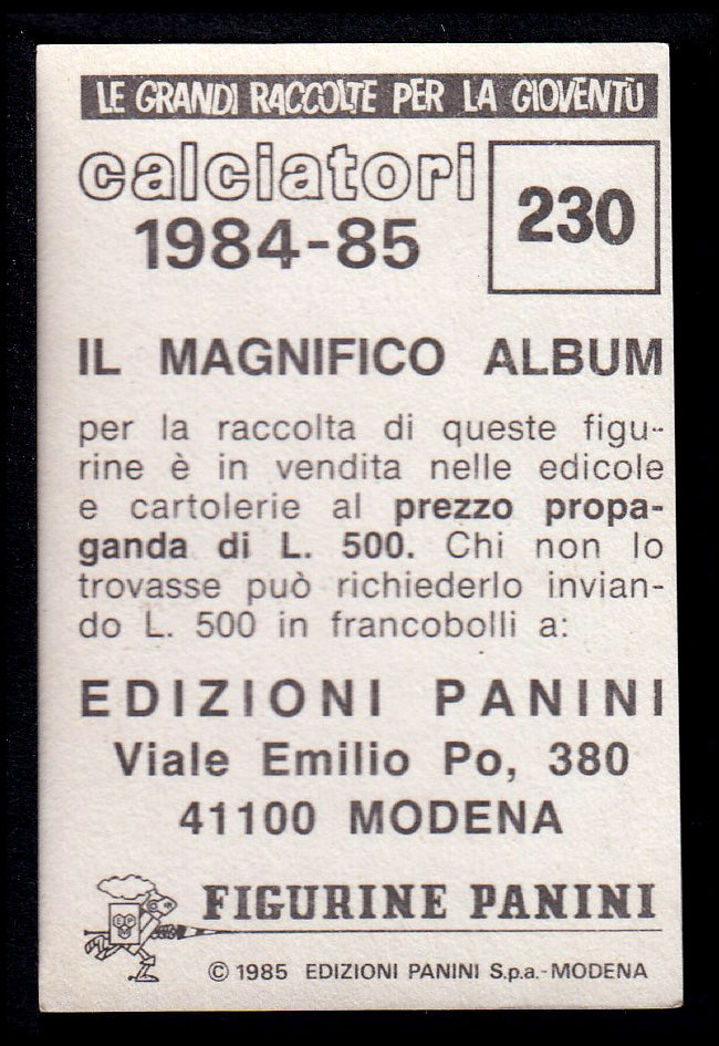 Figurine Panini - Calciatori 1984/85 - Mancolista SAMPDORIA