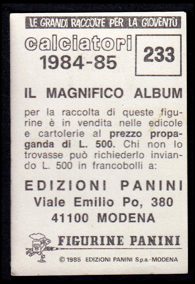 Figurine Panini - Calciatori 1984/85 - Mancolista SAMPDORIA
