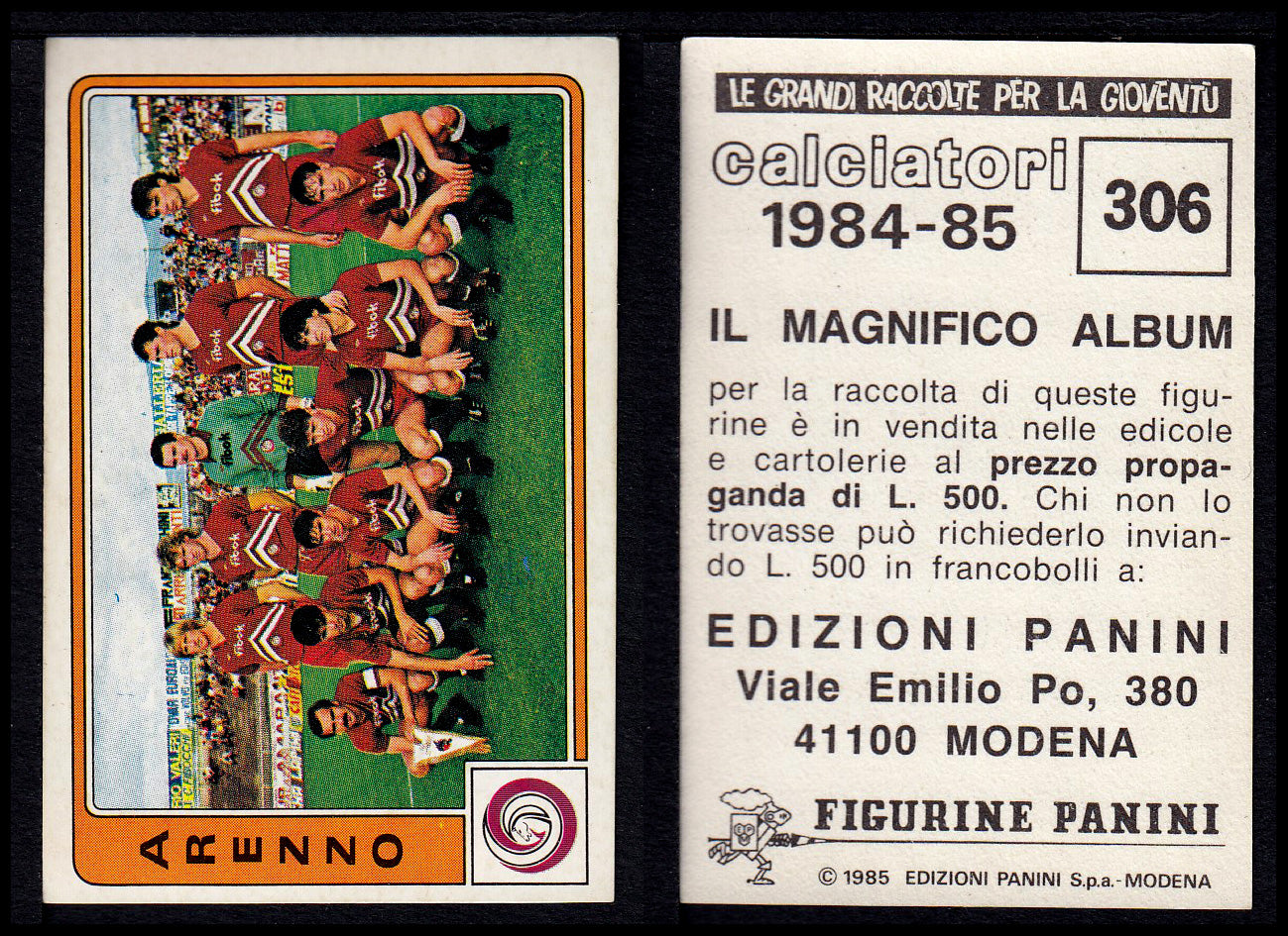 Figurine Panini - Calciatori 1984/85 - Mancolista SERIE B - Fascia 305/399
