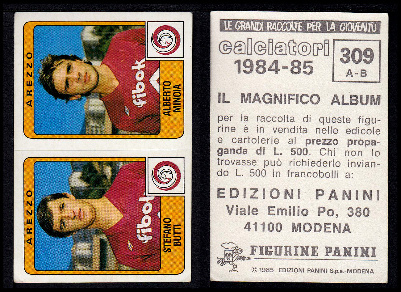 Figurine Panini - Calciatori 1984/85 - Mancolista SERIE B - Fascia 305/399