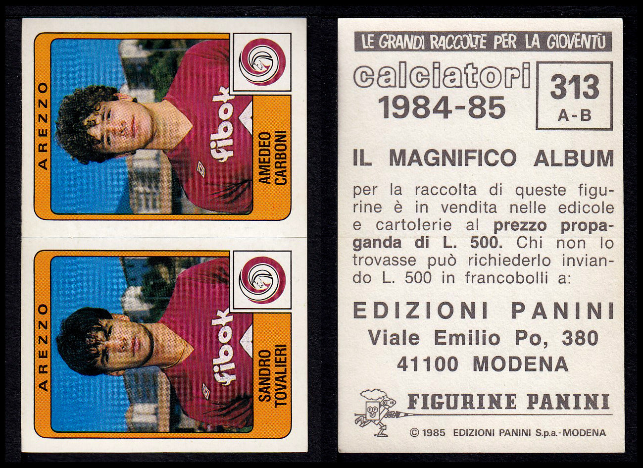 Figurine Panini - Calciatori 1984/85 - Mancolista SERIE B - Fascia 305/399