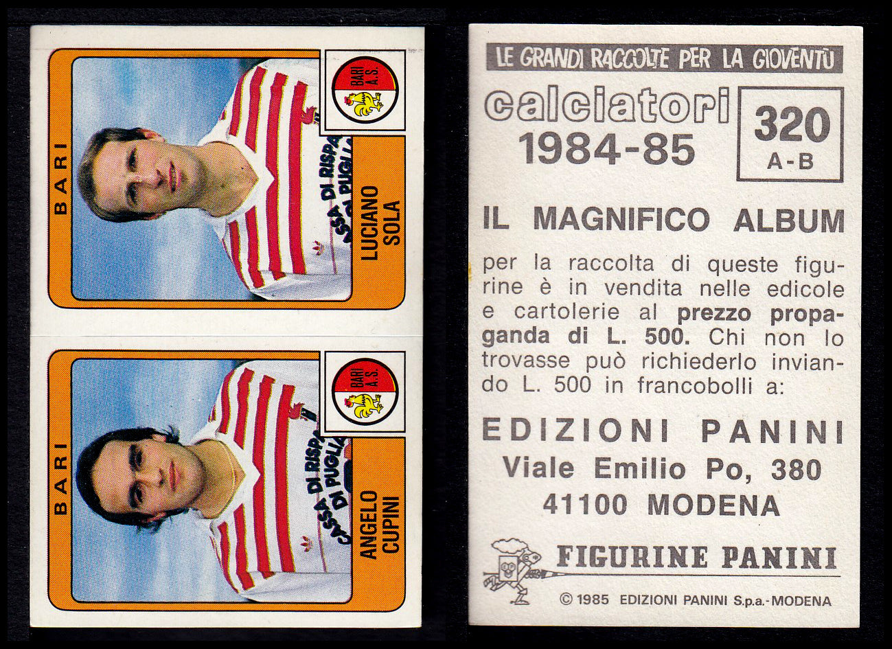 Figurine Panini - Calciatori 1984/85 - Mancolista SERIE B - Fascia 305/399