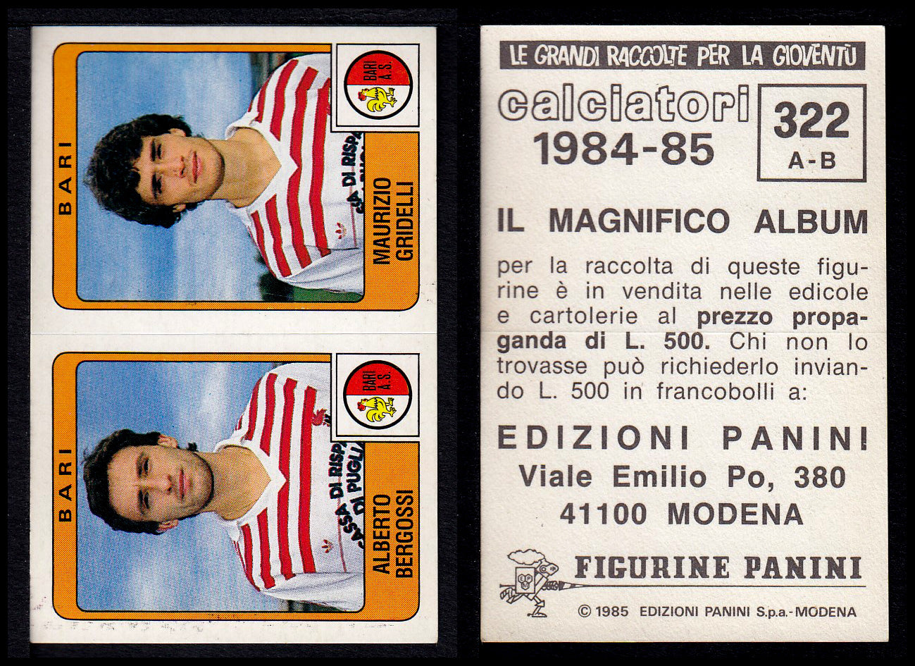 Figurine Panini - Calciatori 1984/85 - Mancolista SERIE B - Fascia 305/399