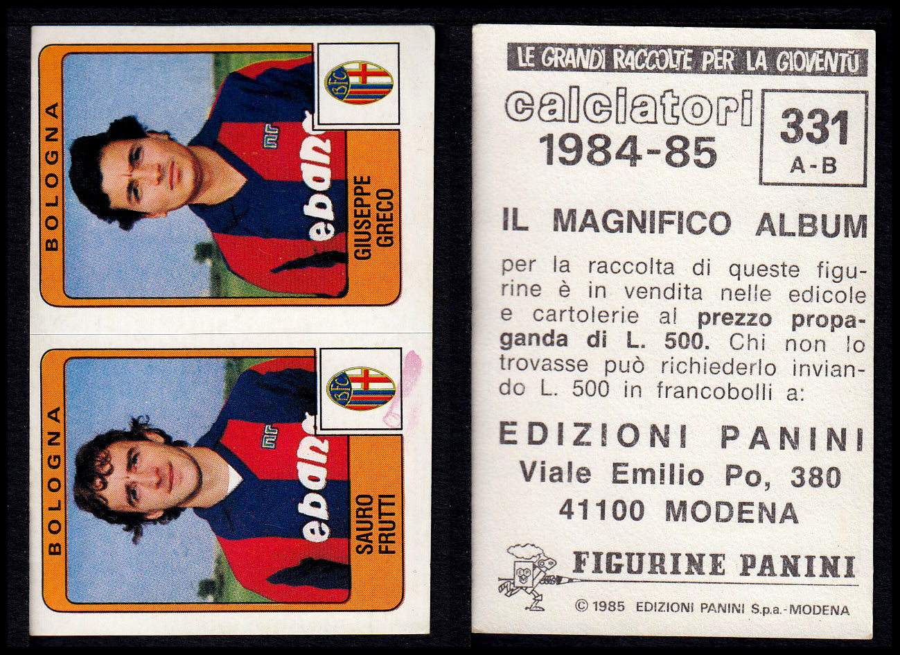 Figurine Panini - Calciatori 1984/85 - Mancolista SERIE B - Fascia 305/399