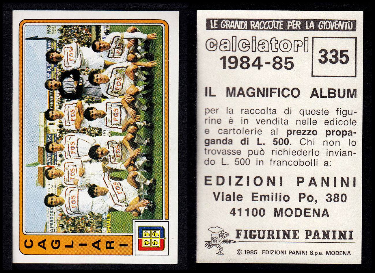 Figurine Panini - Calciatori 1984/85 - Mancolista SERIE B - Fascia 305/399