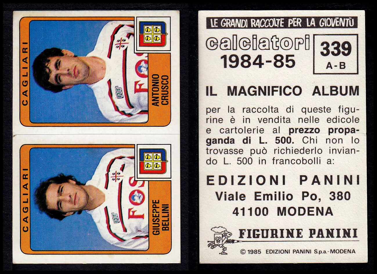Figurine Panini - Calciatori 1984/85 - Mancolista SERIE B - Fascia 305/399