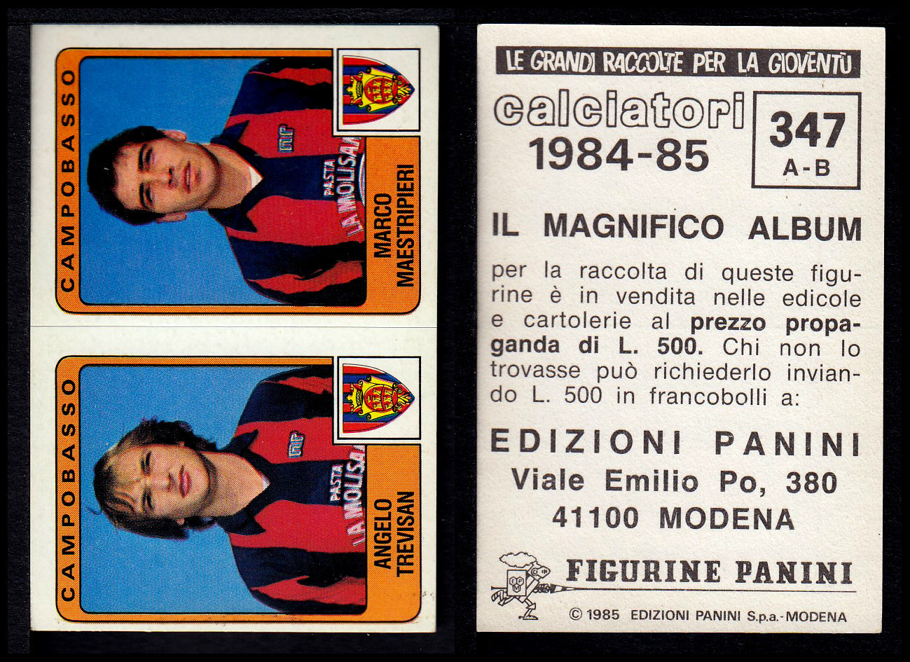 Figurine Panini - Calciatori 1984/85 - Mancolista SERIE B - Fascia 305/399