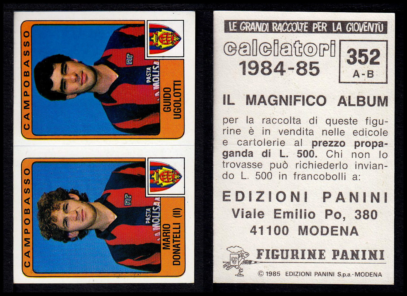 Figurine Panini - Calciatori 1984/85 - Mancolista SERIE B - Fascia 305/399