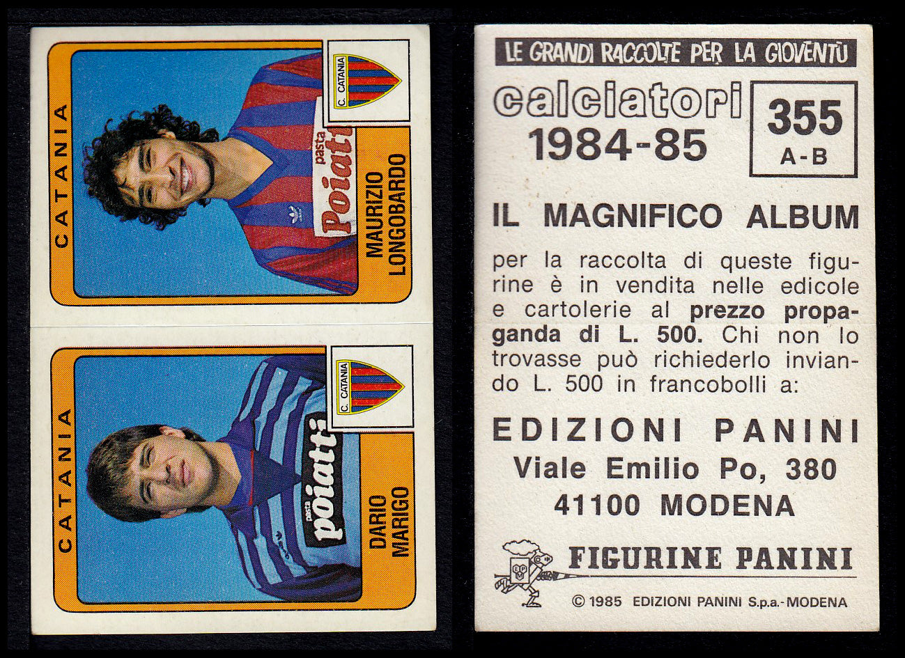 Figurine Panini - Calciatori 1984/85 - Mancolista SERIE B - Fascia 305/399