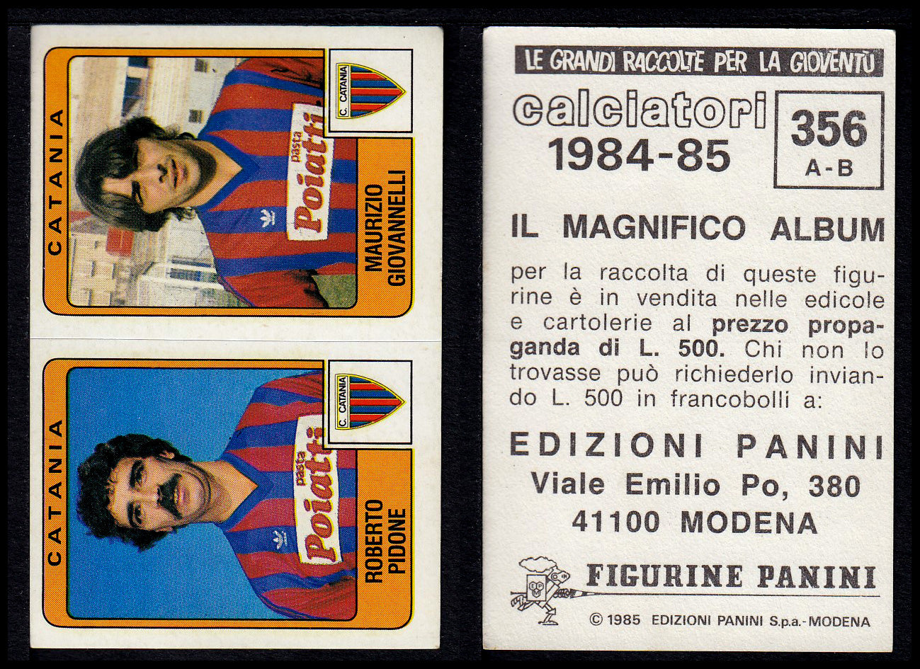Figurine Panini - Calciatori 1984/85 - Mancolista SERIE B - Fascia 305/399