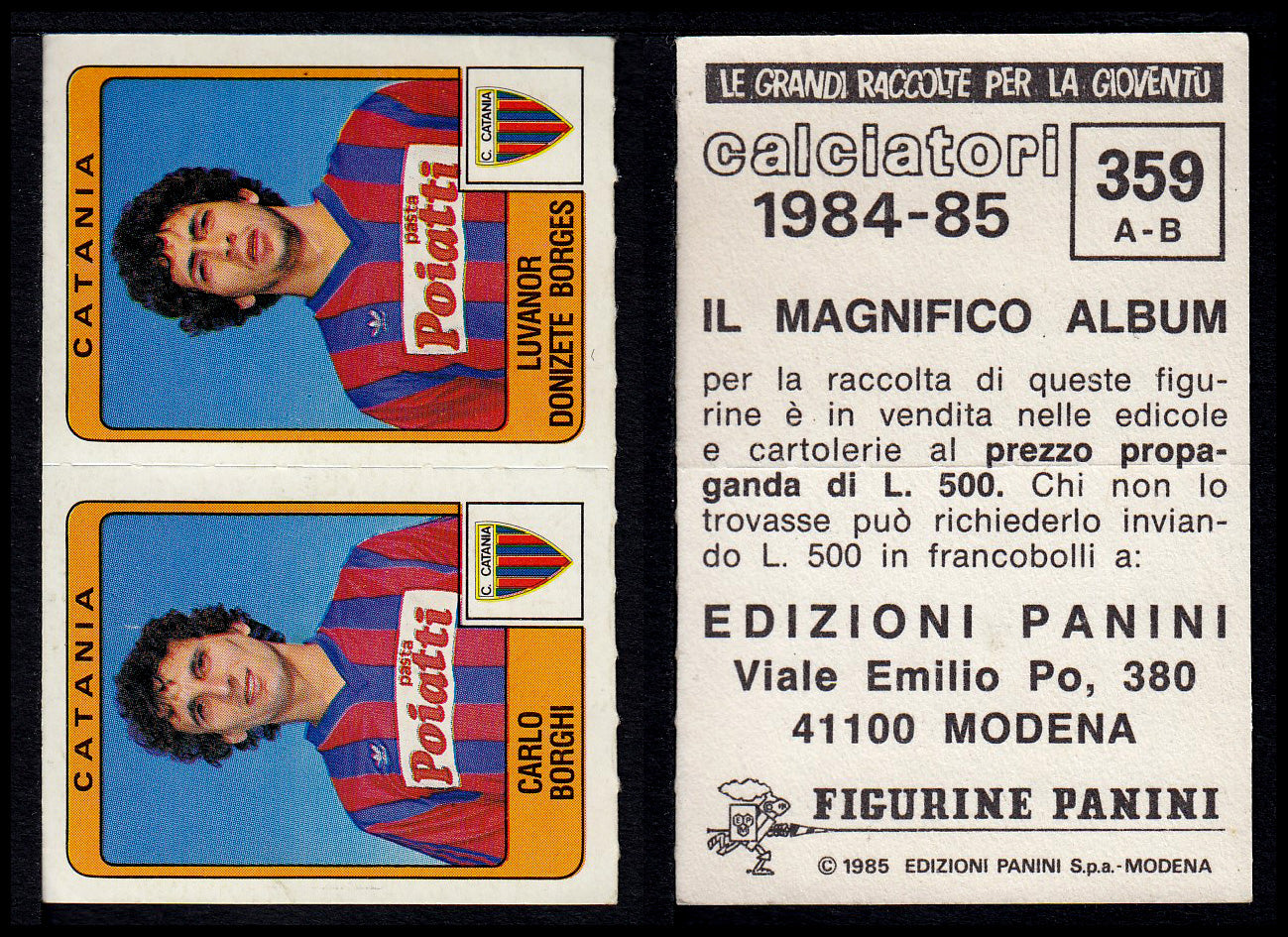 Figurine Panini - Calciatori 1984/85 - Mancolista SERIE B - Fascia 305/399