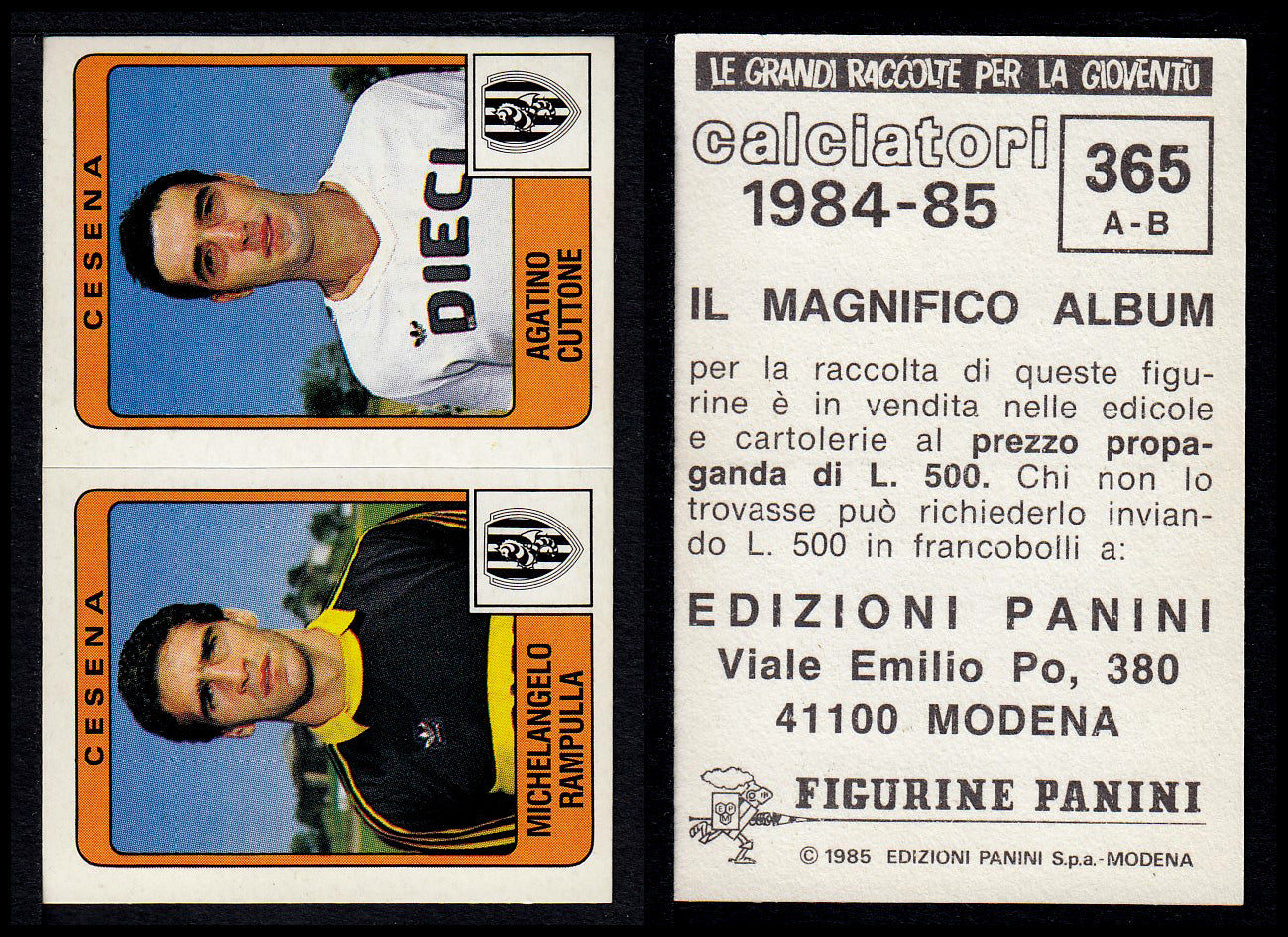 Figurine Panini - Calciatori 1984/85 - Mancolista SERIE B - Fascia 305/399