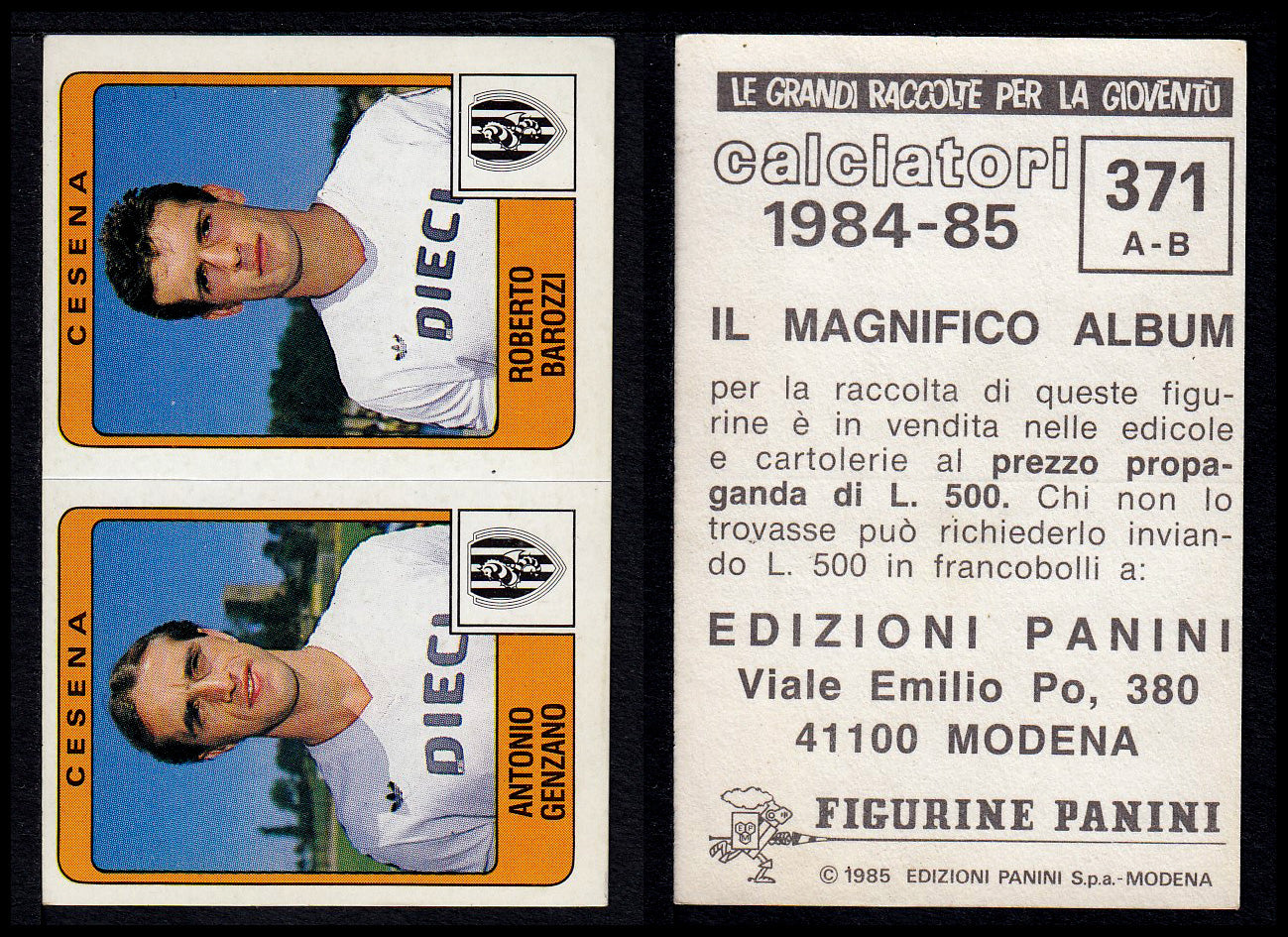Figurine Panini - Calciatori 1984/85 - Mancolista SERIE B - Fascia 305/399