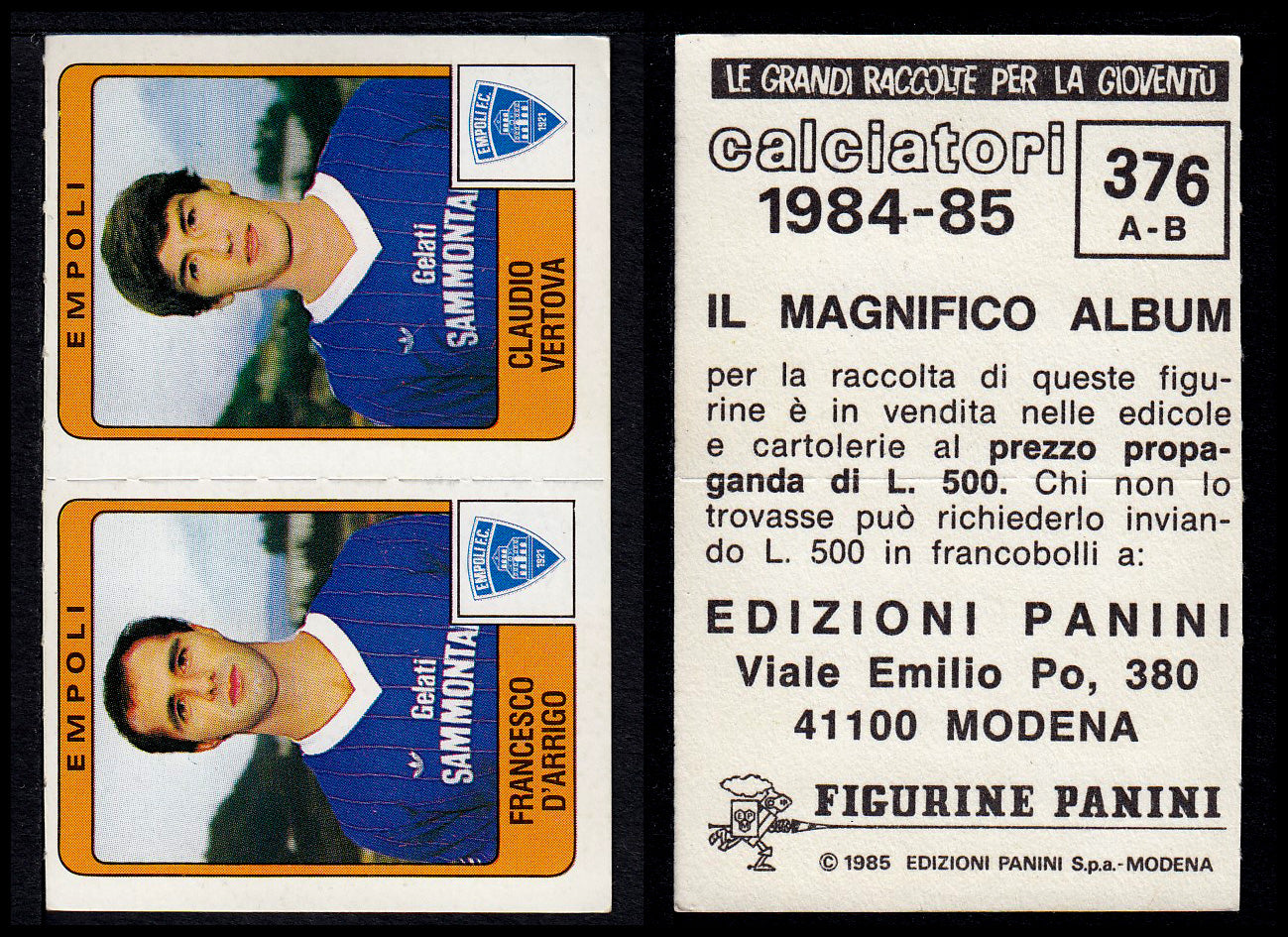Figurine Panini - Calciatori 1984/85 - Mancolista SERIE B - Fascia 305/399
