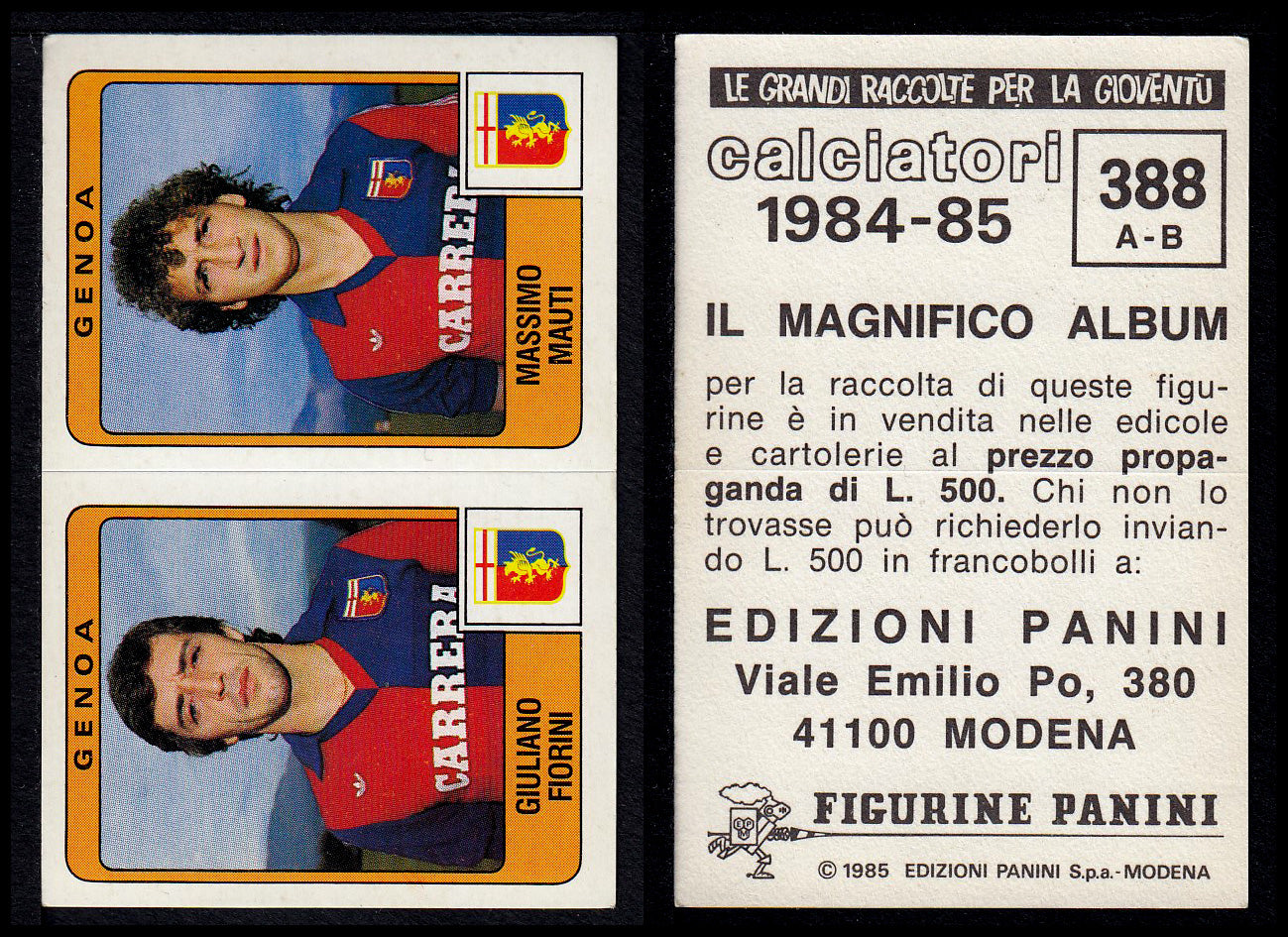 Figurine Panini - Calciatori 1984/85 - Mancolista SERIE B - Fascia 305/399