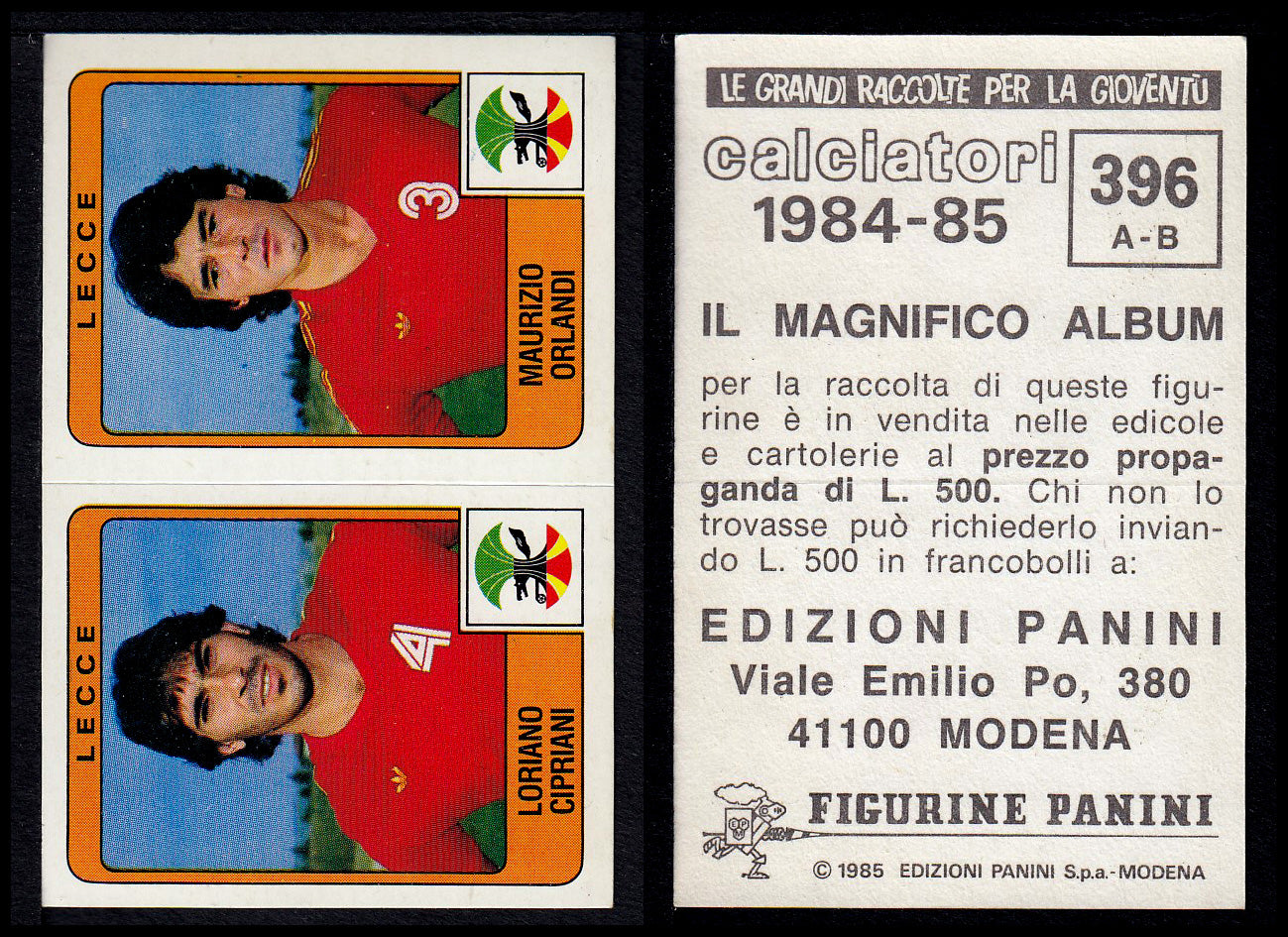 Figurine Panini - Calciatori 1984/85 - Mancolista SERIE B - Fascia 305/399