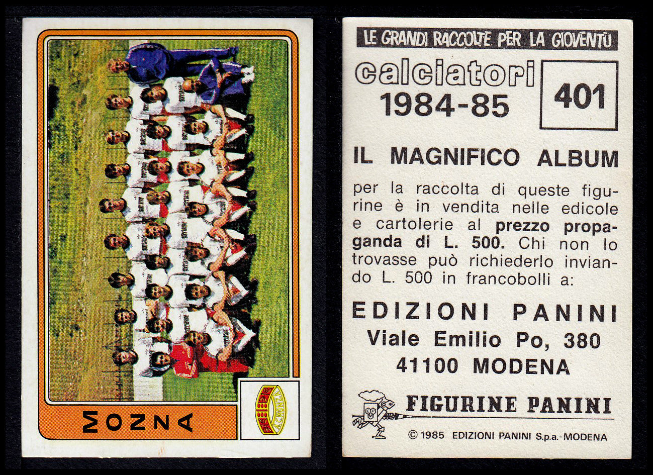Figurine Panini - Calciatori 1984/85 - Mancolista SERIE B - Fascia 400/494
