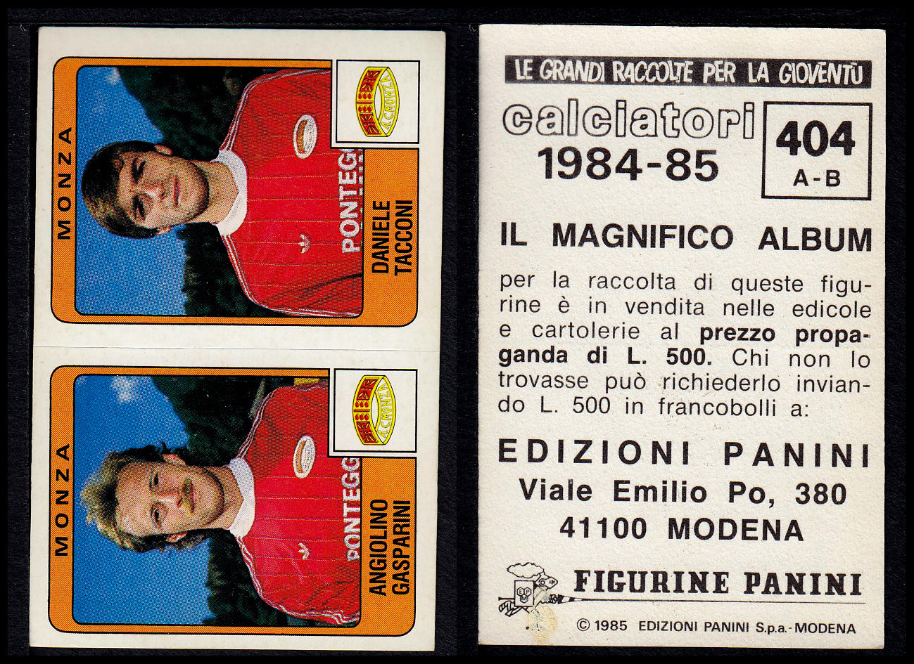 Figurine Panini - Calciatori 1984/85 - Mancolista SERIE B - Fascia 400/494