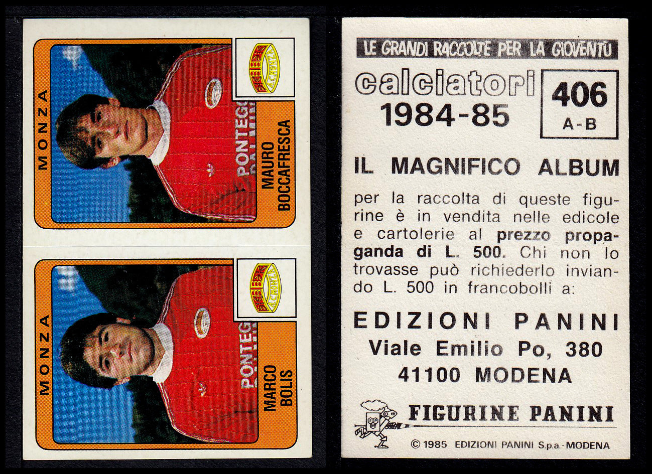 Figurine Panini - Calciatori 1984/85 - Mancolista SERIE B - Fascia 400/494