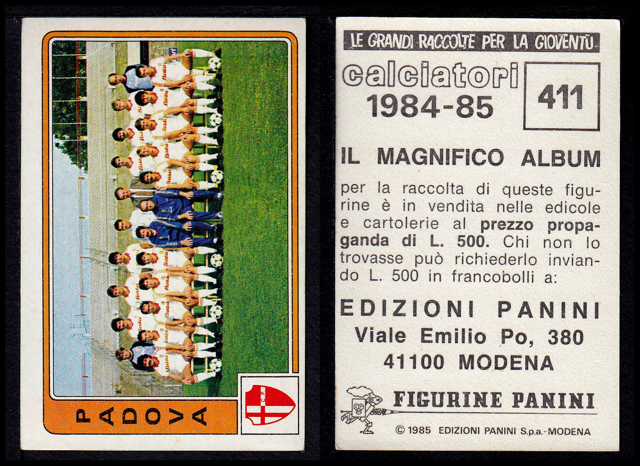 Figurine Panini - Calciatori 1984/85 - Mancolista SERIE B - Fascia 400/494