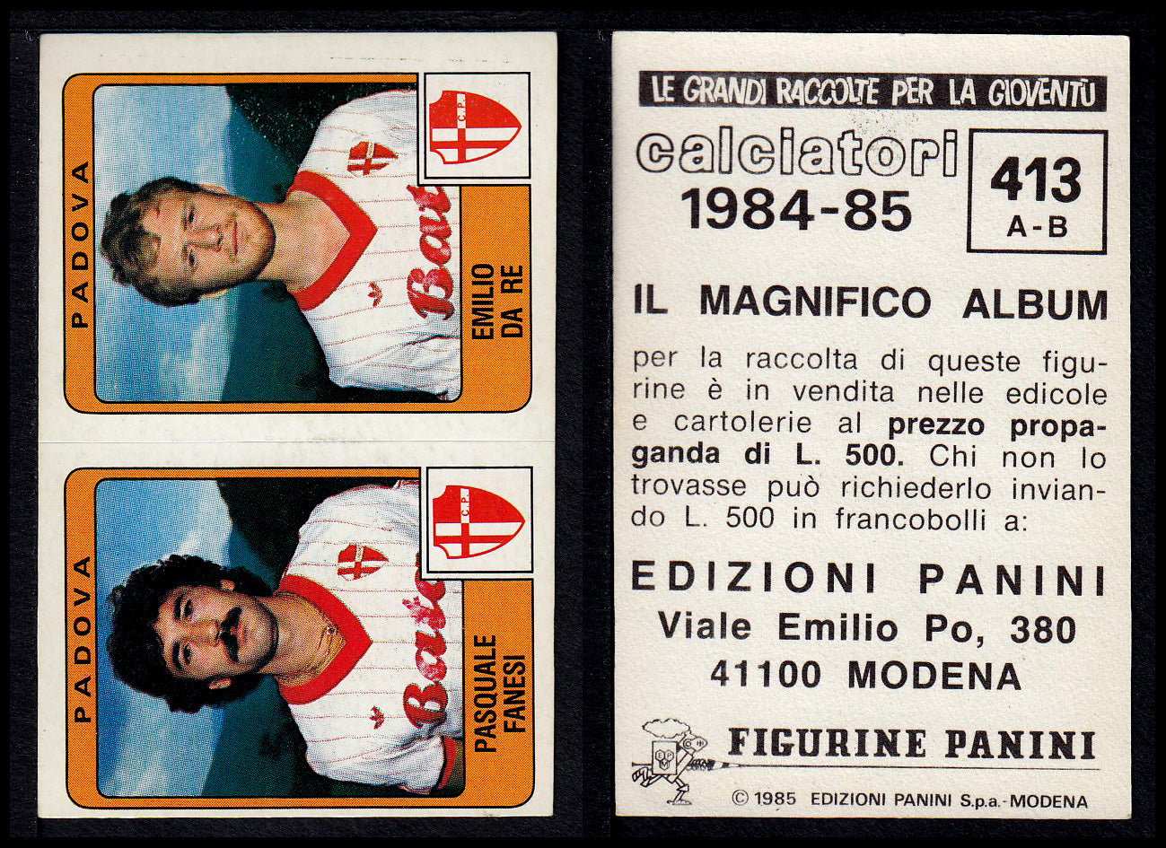 Figurine Panini - Calciatori 1984/85 - Mancolista SERIE B - Fascia 400/494