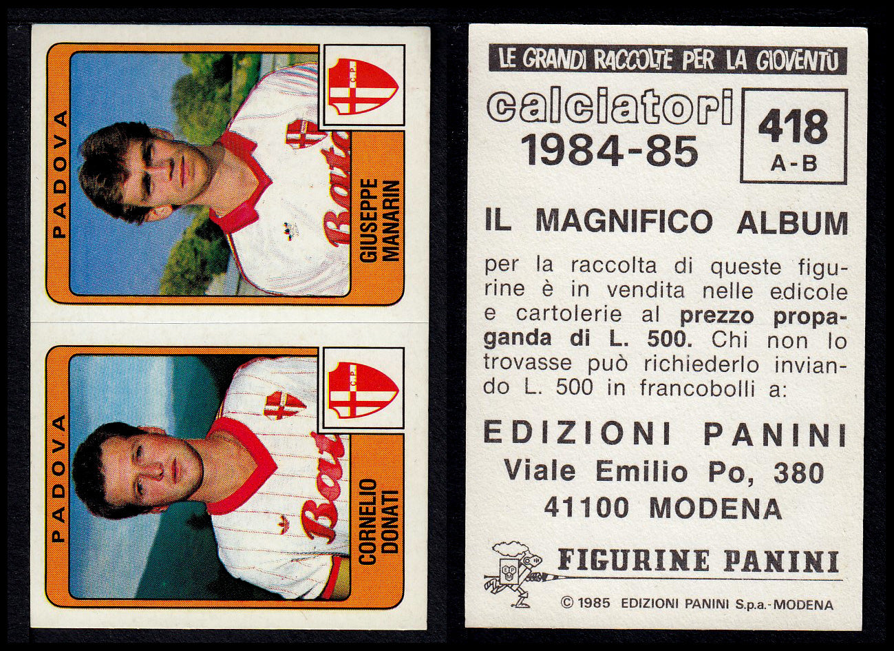 Figurine Panini - Calciatori 1984/85 - Mancolista SERIE B - Fascia 400/494