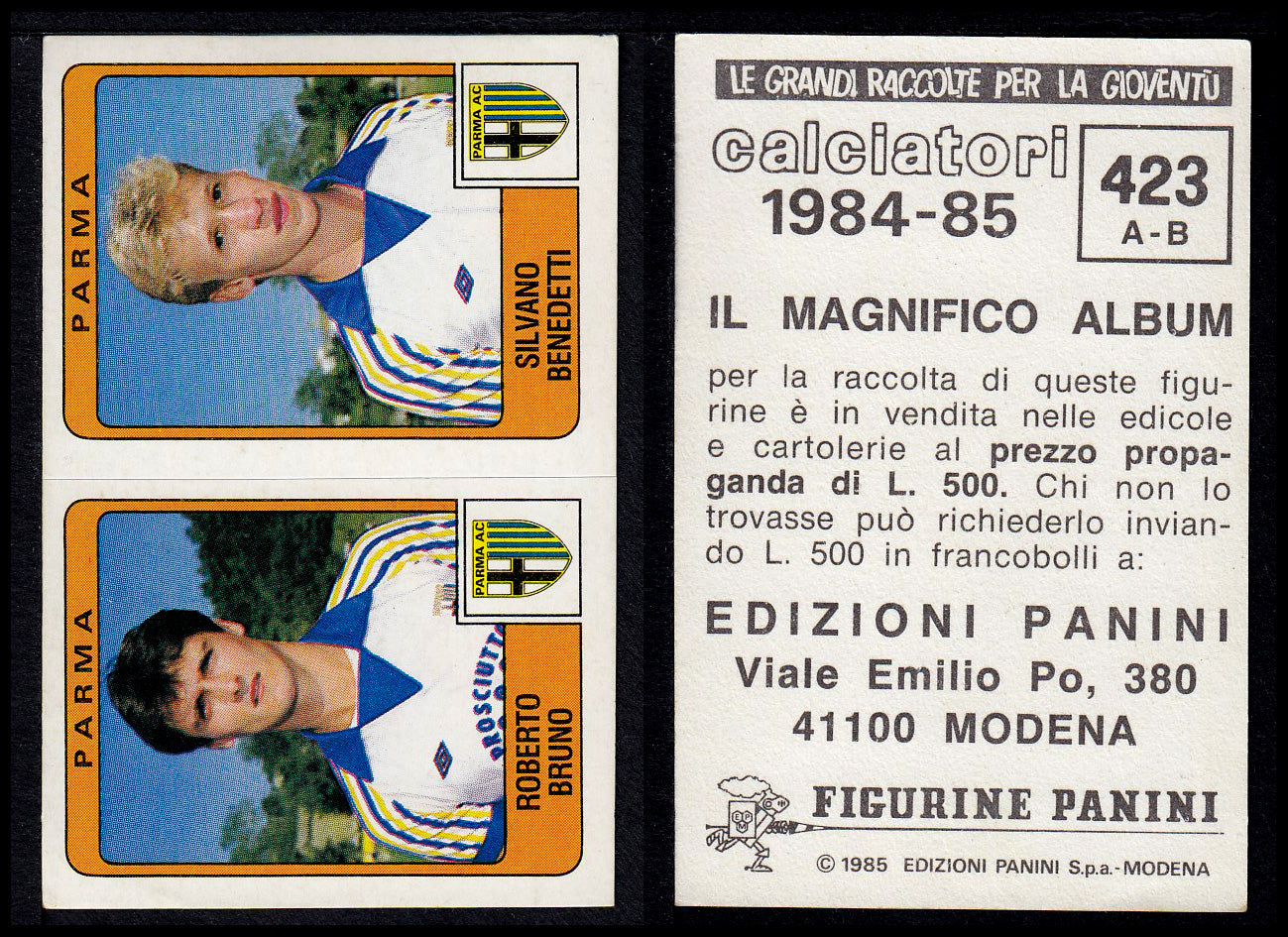 Figurine Panini - Calciatori 1984/85 - Mancolista SERIE B - Fascia 400/494