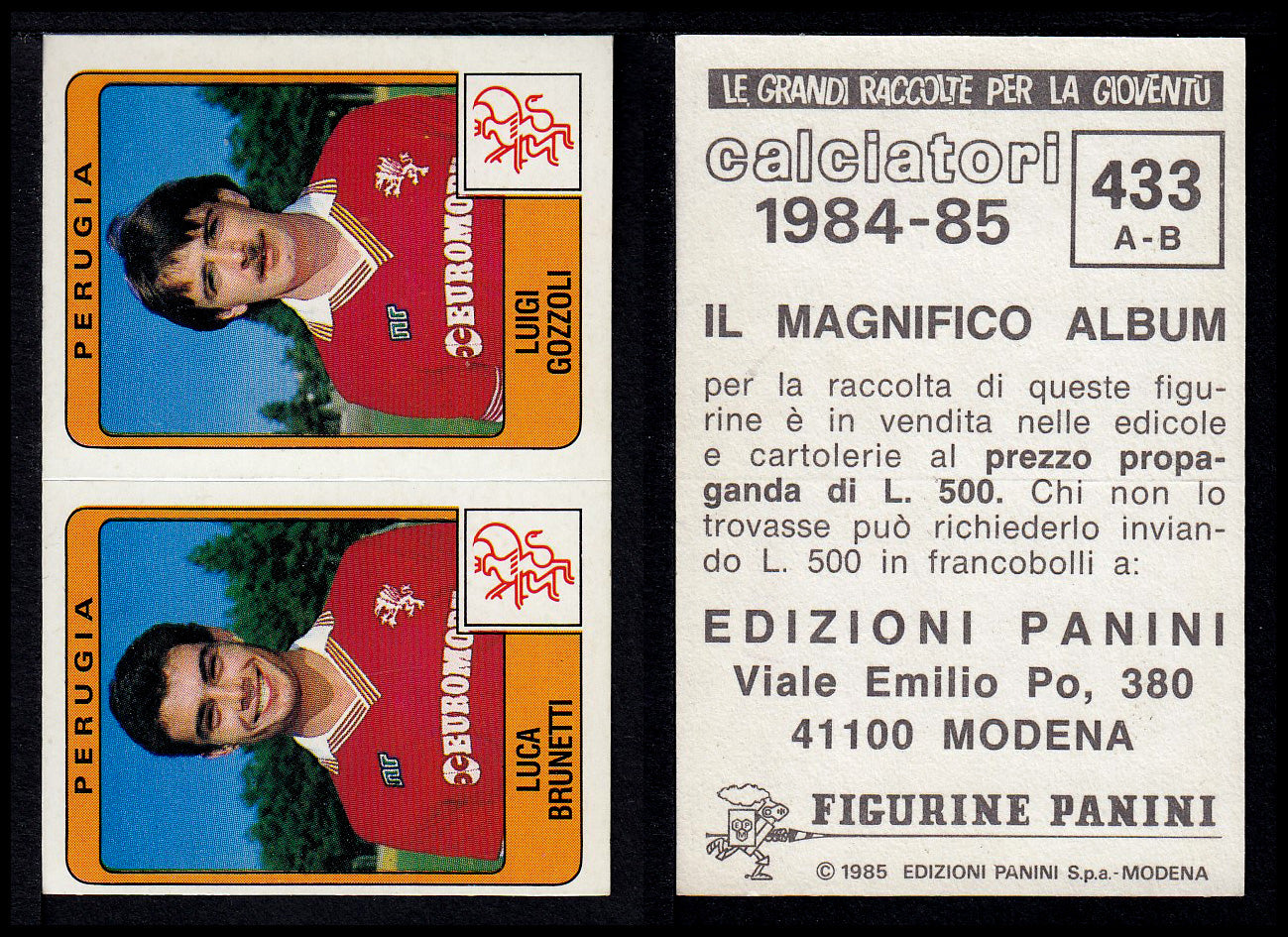 Figurine Panini - Calciatori 1984/85 - Mancolista SERIE B - Fascia 400/494