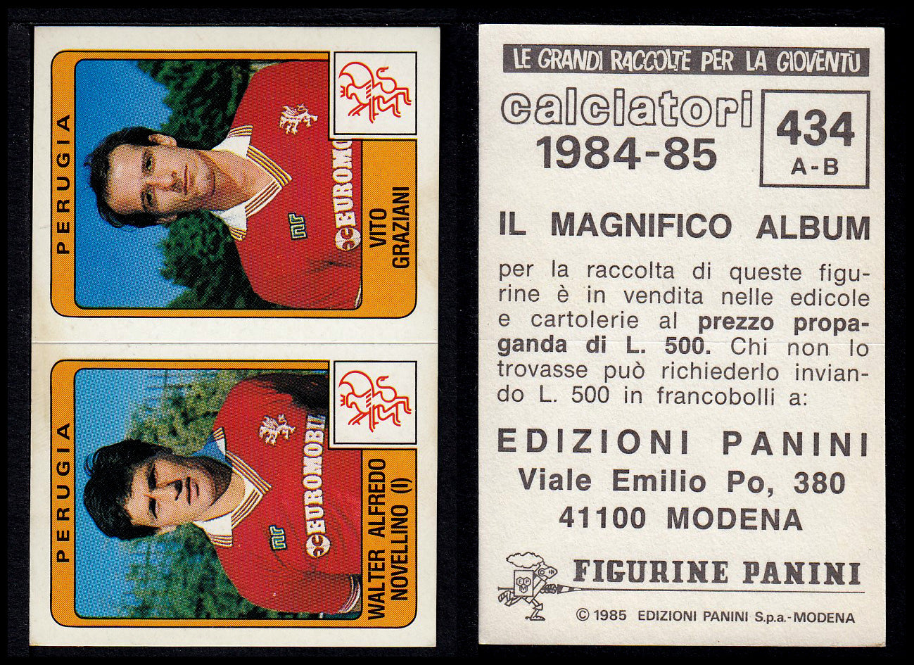 Figurine Panini - Calciatori 1984/85 - Mancolista SERIE B - Fascia 400/494