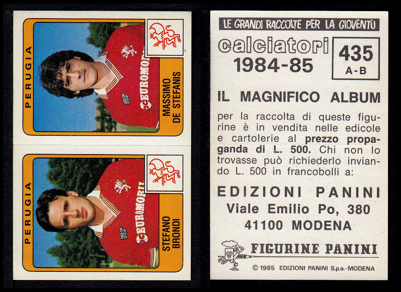 Figurine Panini - Calciatori 1984/85 - Mancolista SERIE B - Fascia 400/494