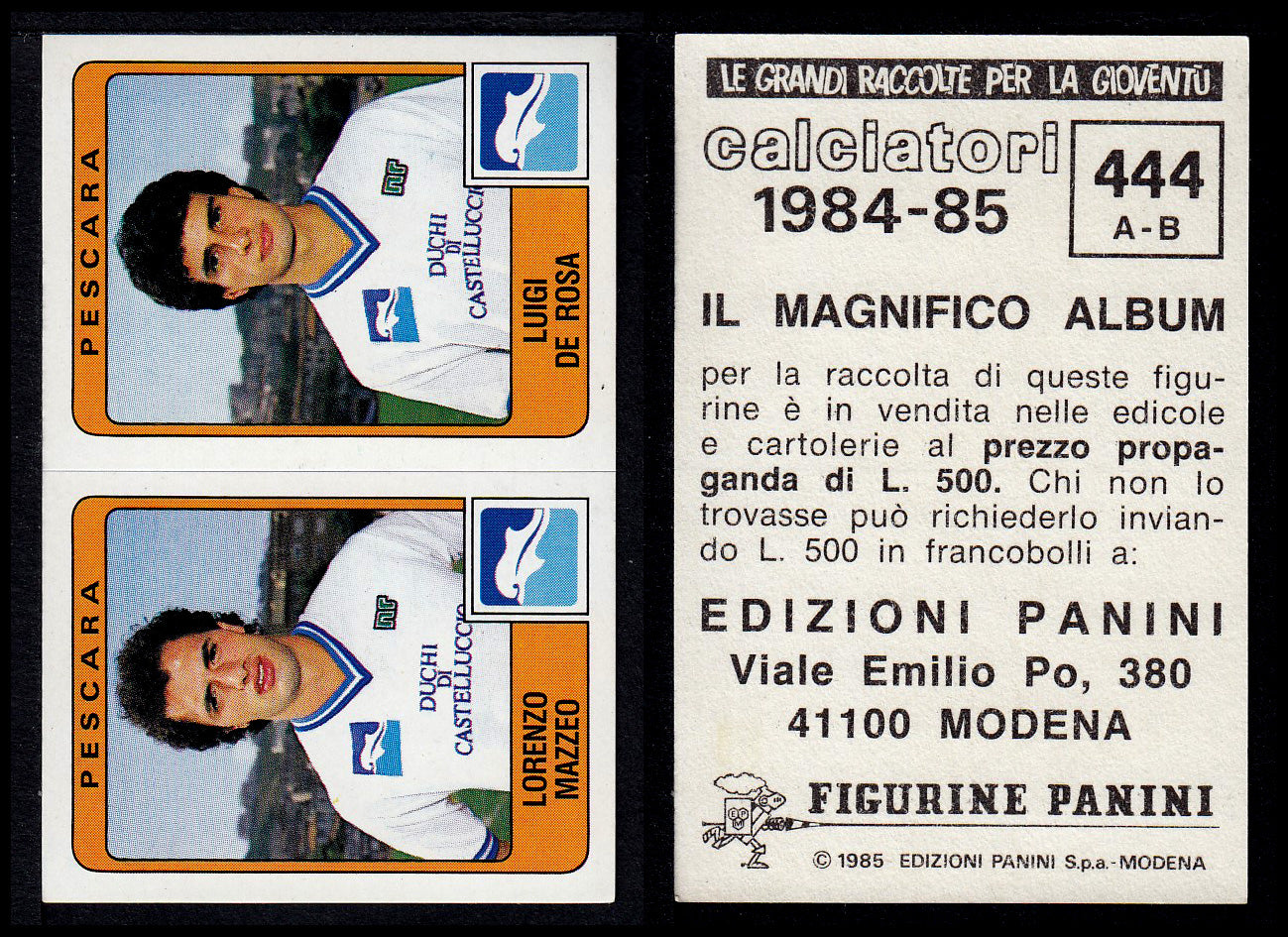 Figurine Panini - Calciatori 1984/85 - Mancolista SERIE B - Fascia 400/494