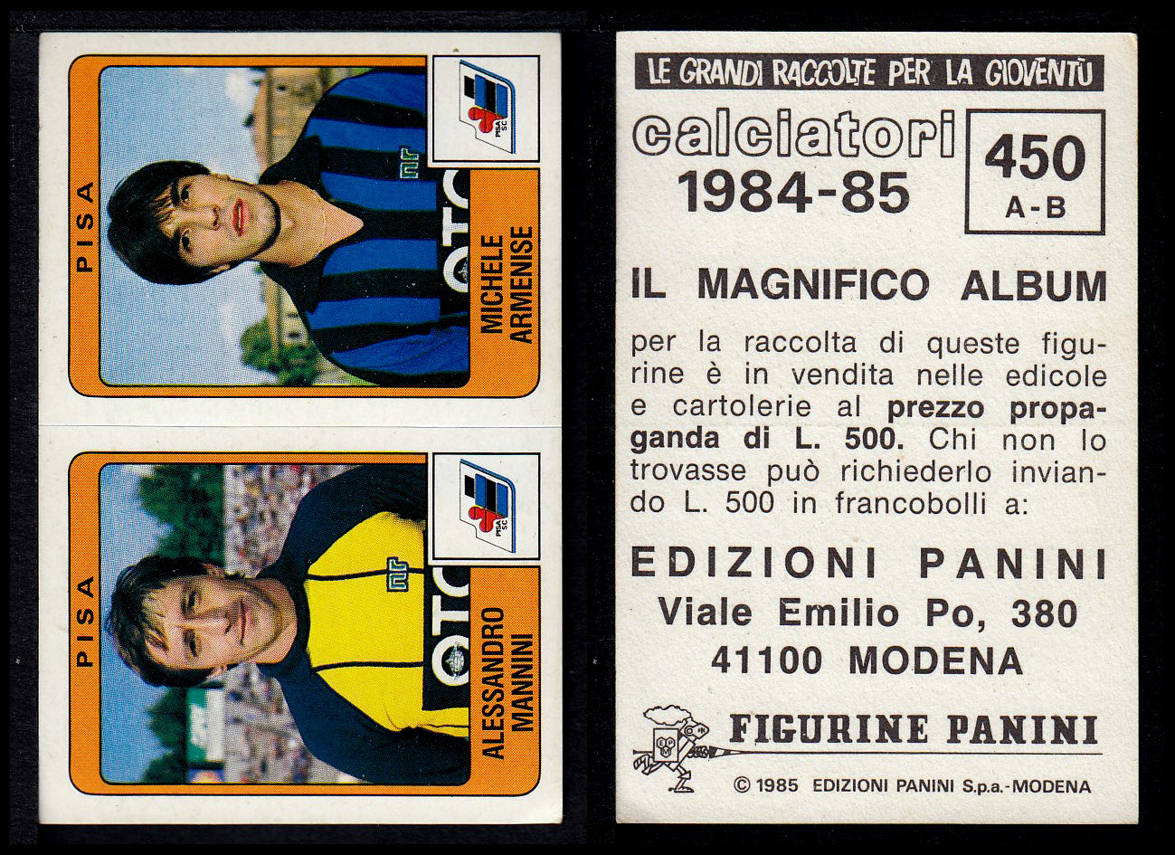 Figurine Panini - Calciatori 1984/85 - Mancolista SERIE B - Fascia 400/494