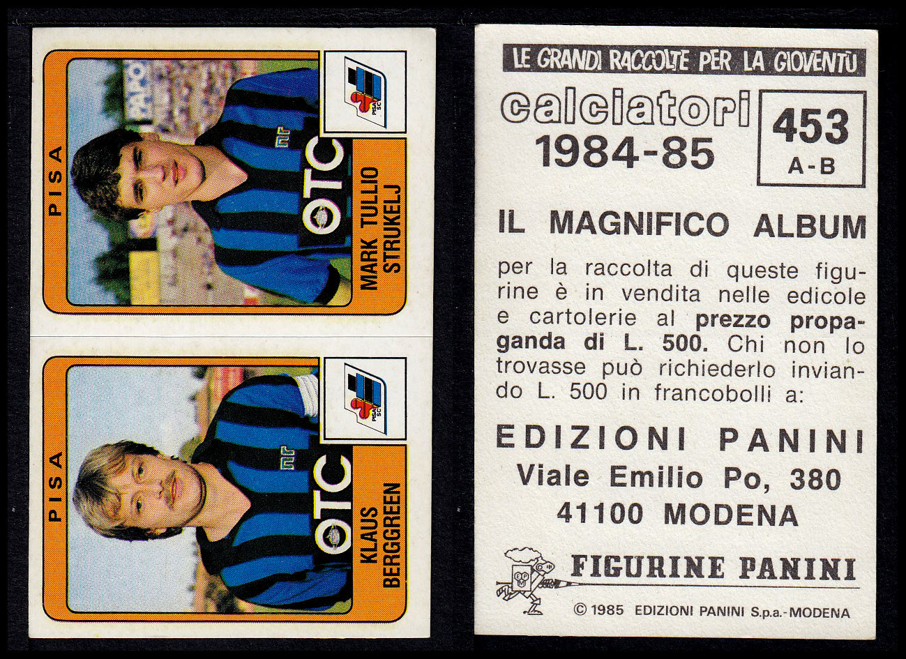Figurine Panini - Calciatori 1984/85 - Mancolista SERIE B - Fascia 400/494