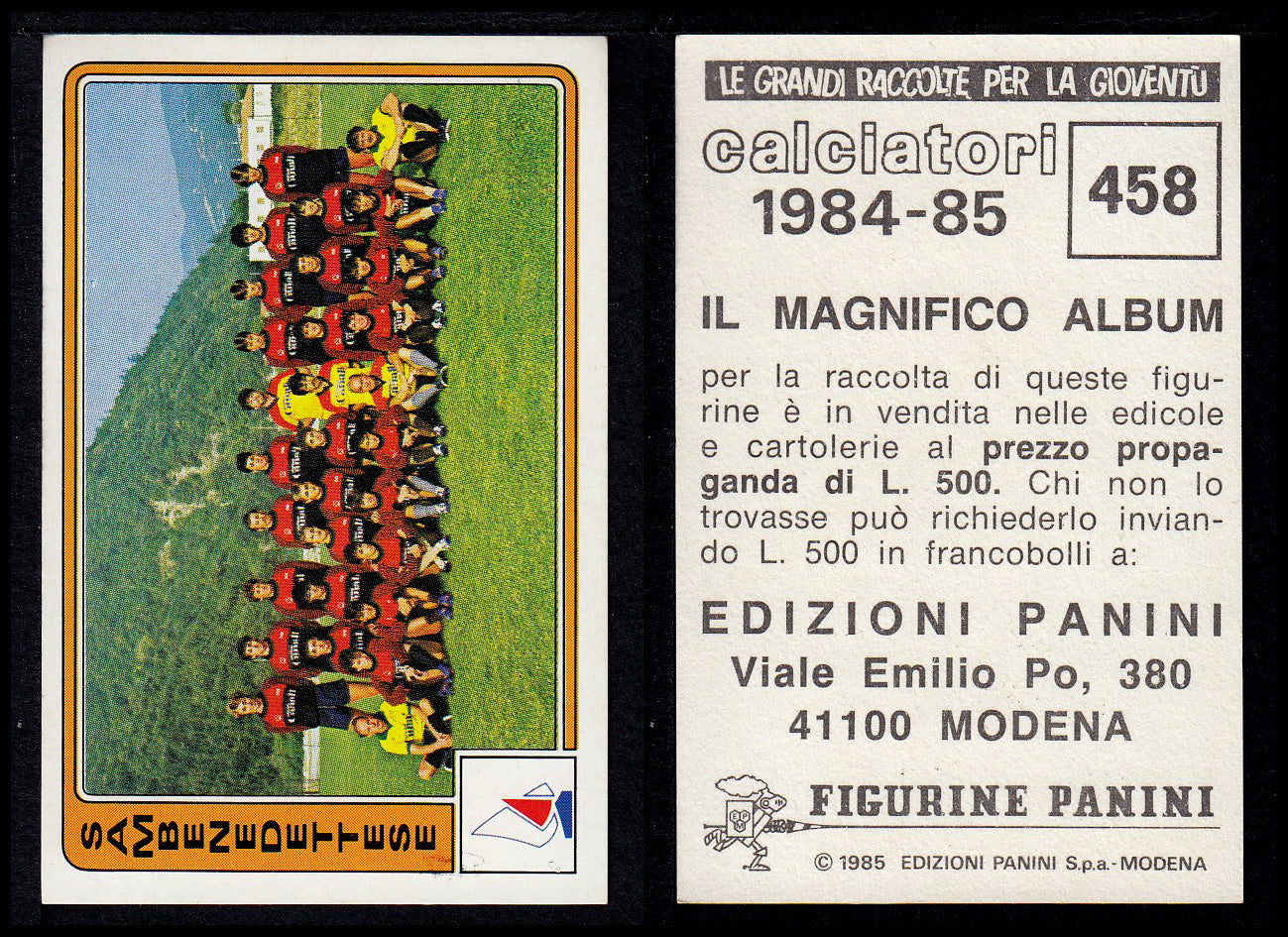 Figurine Panini - Calciatori 1984/85 - Mancolista SERIE B - Fascia 400/494