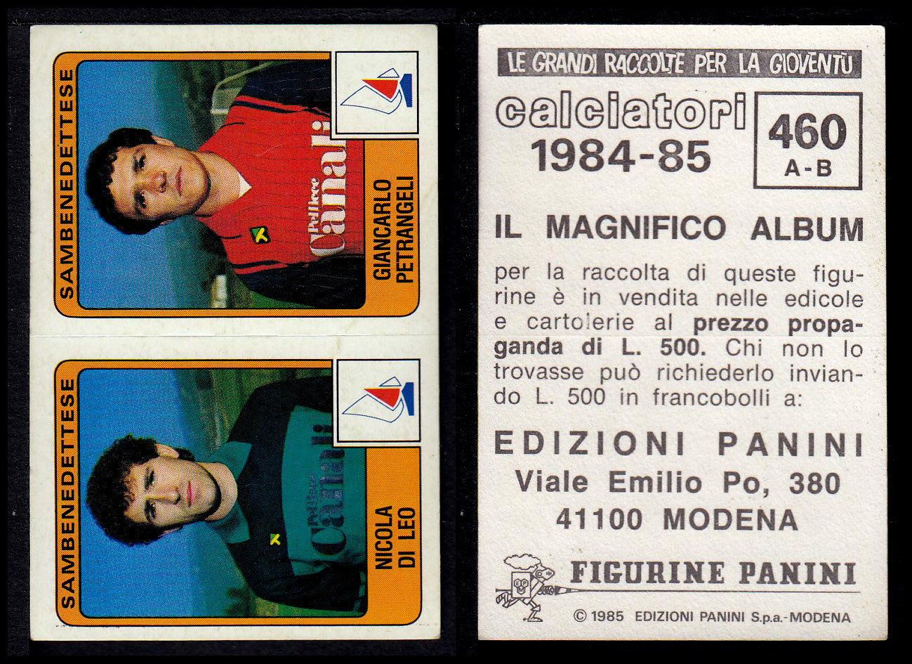 Figurine Panini - Calciatori 1984/85 - Mancolista SERIE B - Fascia 400/494