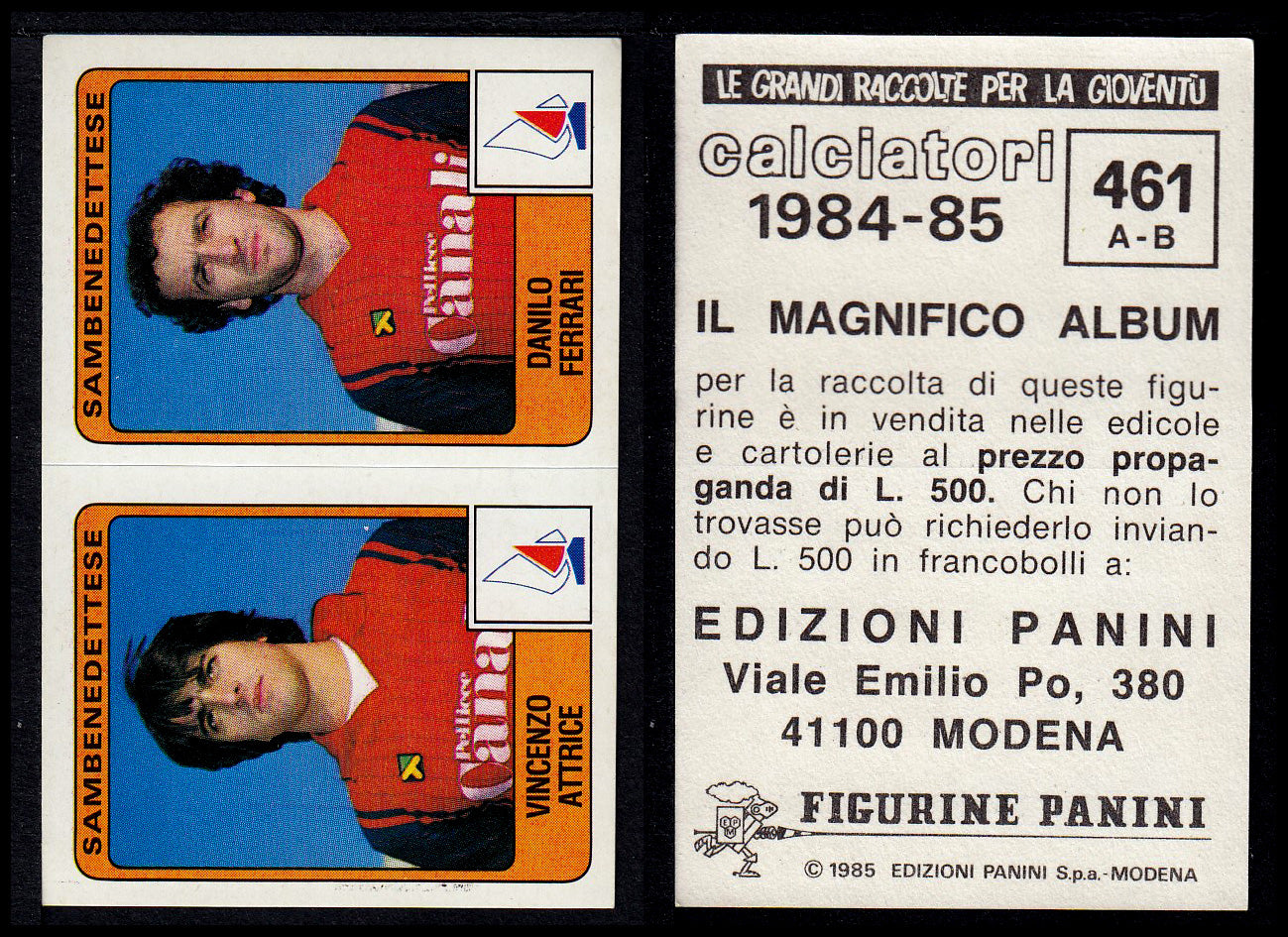 Figurine Panini - Calciatori 1984/85 - Mancolista SERIE B - Fascia 400/494