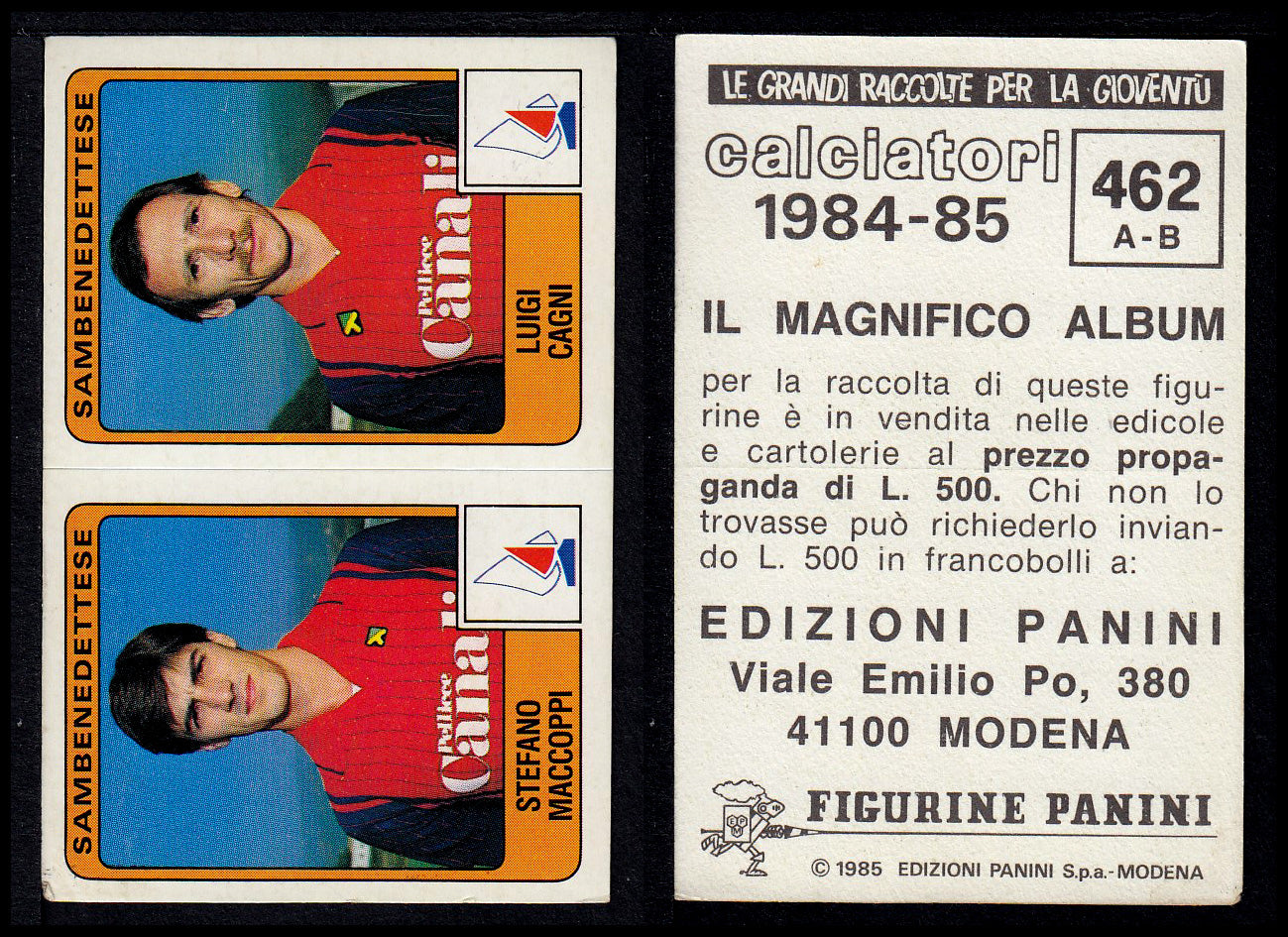 Figurine Panini - Calciatori 1984/85 - Mancolista SERIE B - Fascia 400/494