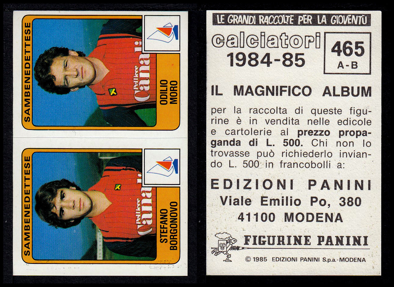 Figurine Panini - Calciatori 1984/85 - Mancolista SERIE B - Fascia 400/494