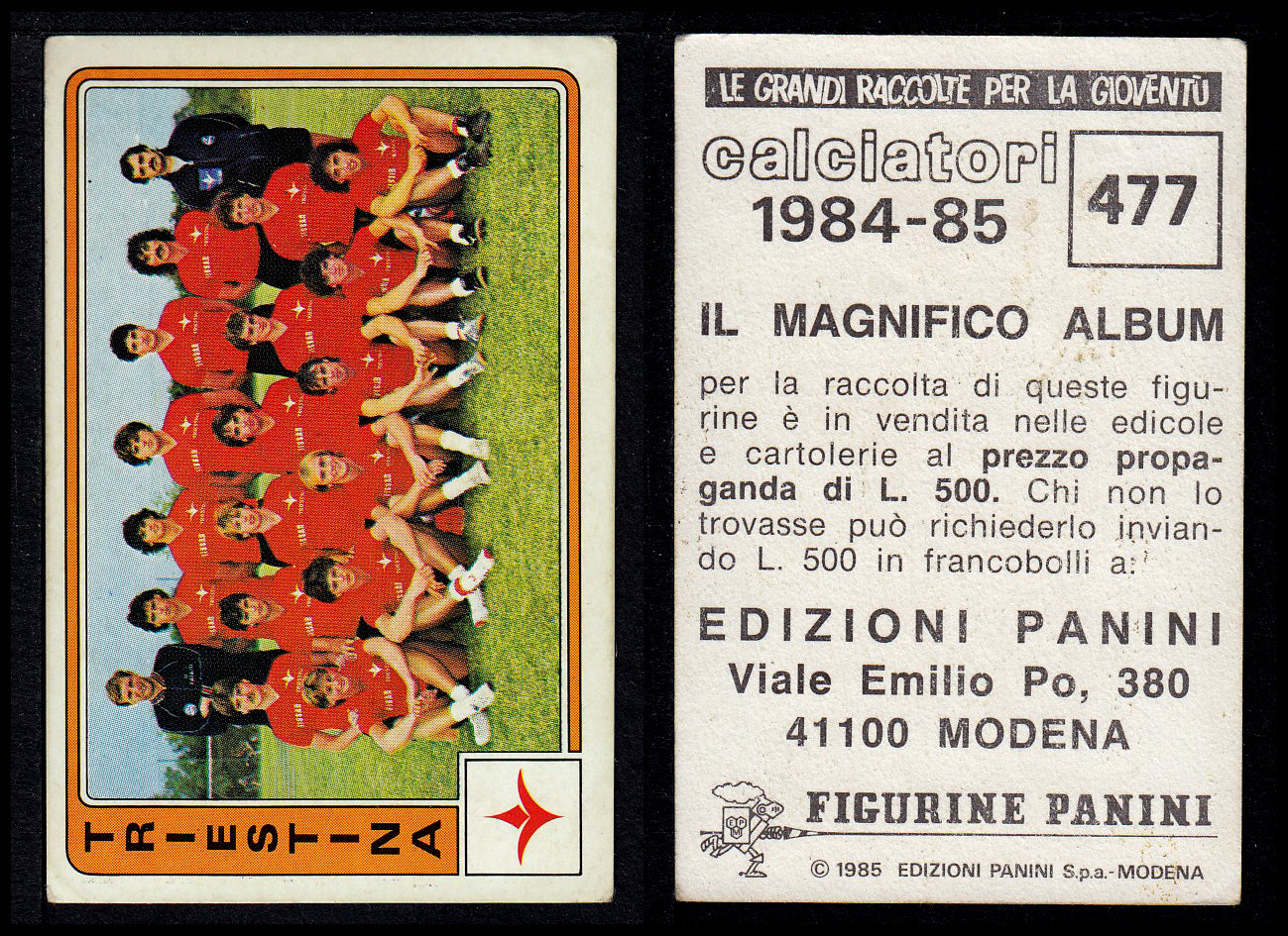 Figurine Panini - Calciatori 1984/85 - Mancolista SERIE B - Fascia 400/494
