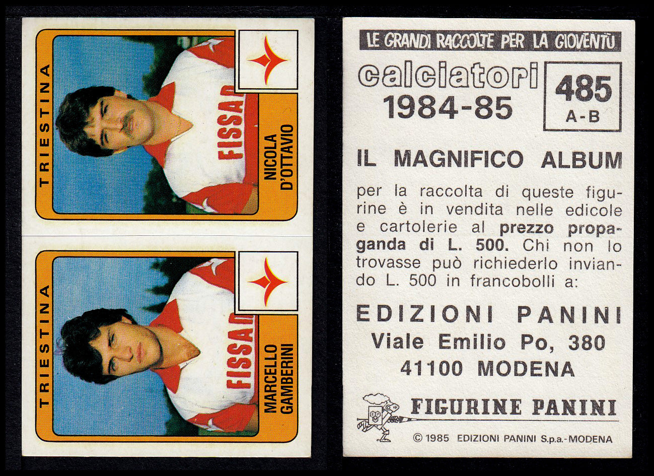 Figurine Panini - Calciatori 1984/85 - Mancolista SERIE B - Fascia 400/494
