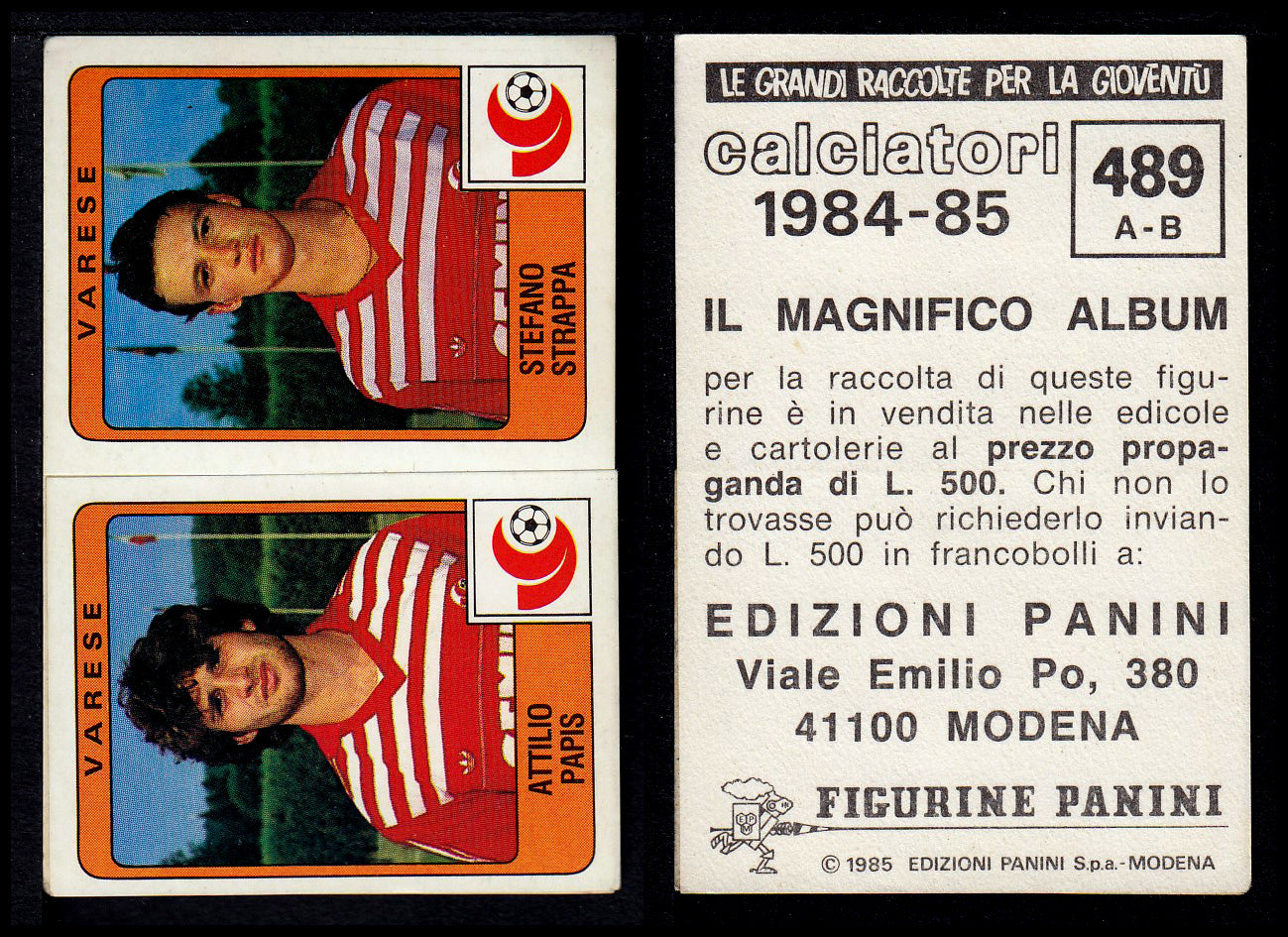 Figurine Panini - Calciatori 1984/85 - Mancolista SERIE B - Fascia 400/494
