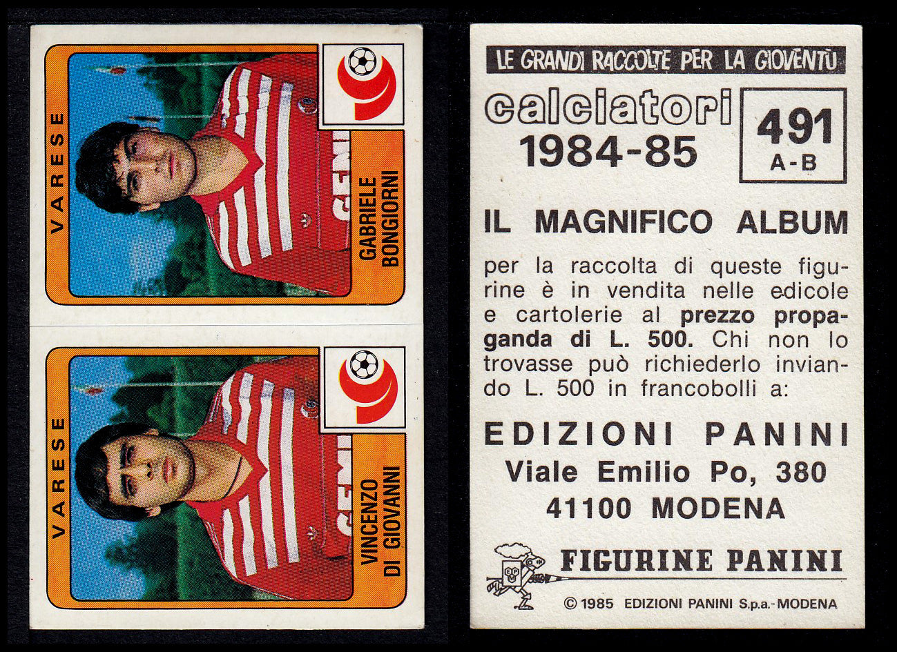 Figurine Panini - Calciatori 1984/85 - Mancolista SERIE B - Fascia 400/494