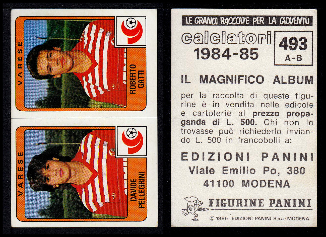 Figurine Panini - Calciatori 1984/85 - Mancolista SERIE B - Fascia 400/494