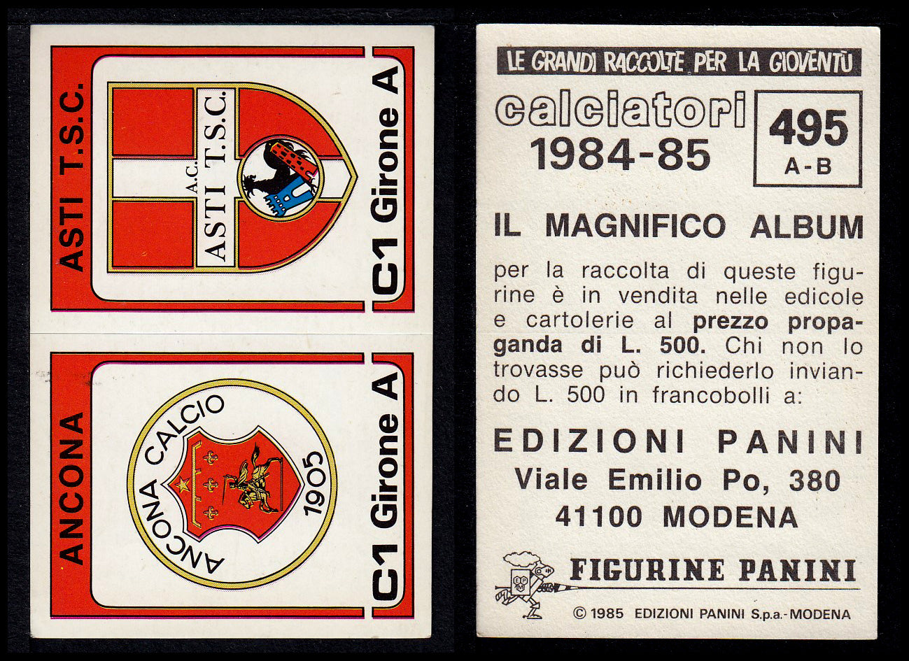Figurine Panini - Calciatori 1984/85 - Mancolista SERIE C - Fascia 495/584