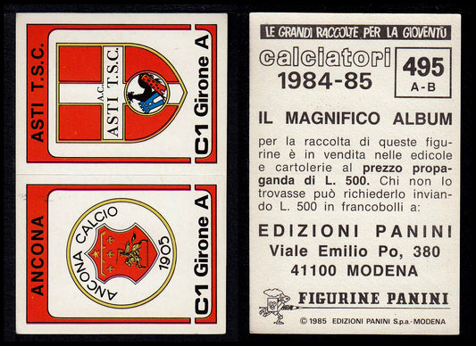 Figurine Panini - Calciatori 1984/85 - Mancolista SERIE C - Fascia 495/584