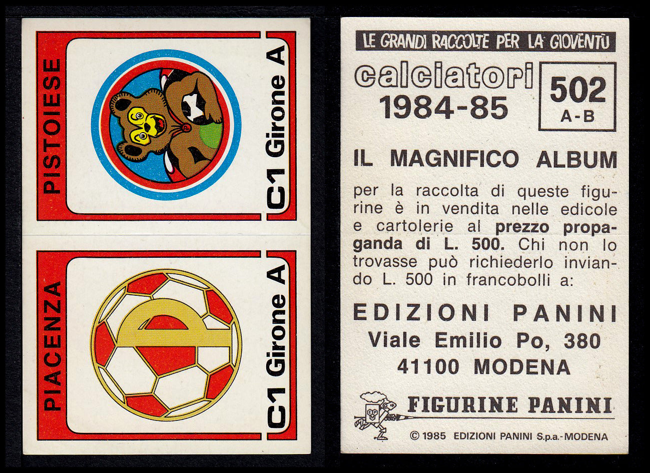 Figurine Panini - Calciatori 1984/85 - Mancolista SERIE C - Fascia 495/584