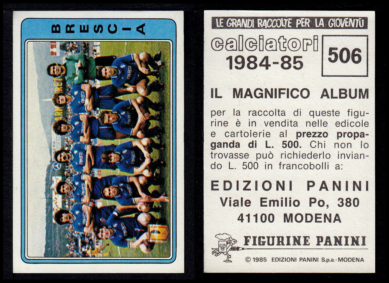 Figurine Panini - Calciatori 1984/85 - Mancolista SERIE C - Fascia 495/584
