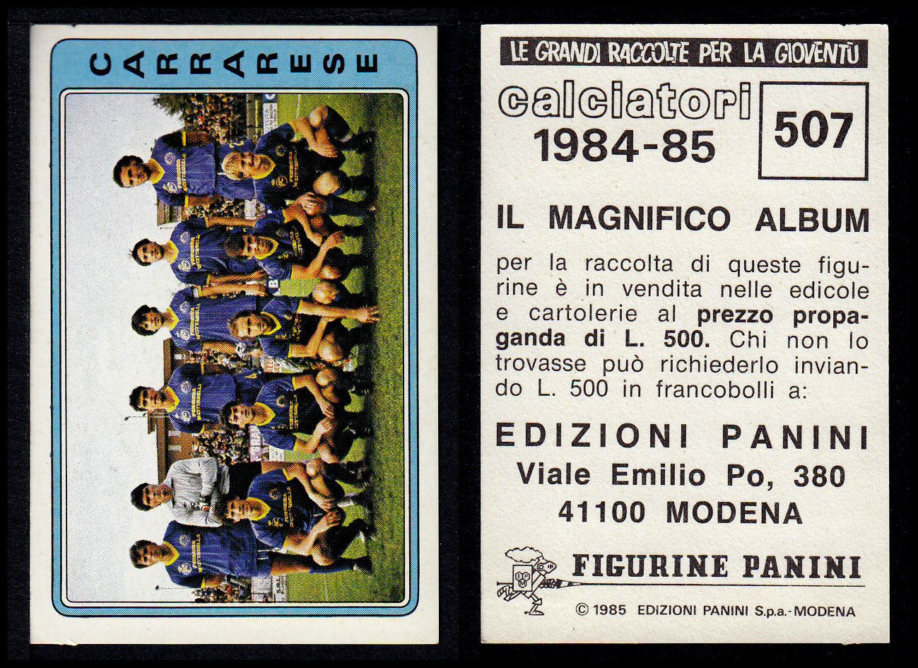 Figurine Panini - Calciatori 1984/85 - Mancolista SERIE C - Fascia 495/584