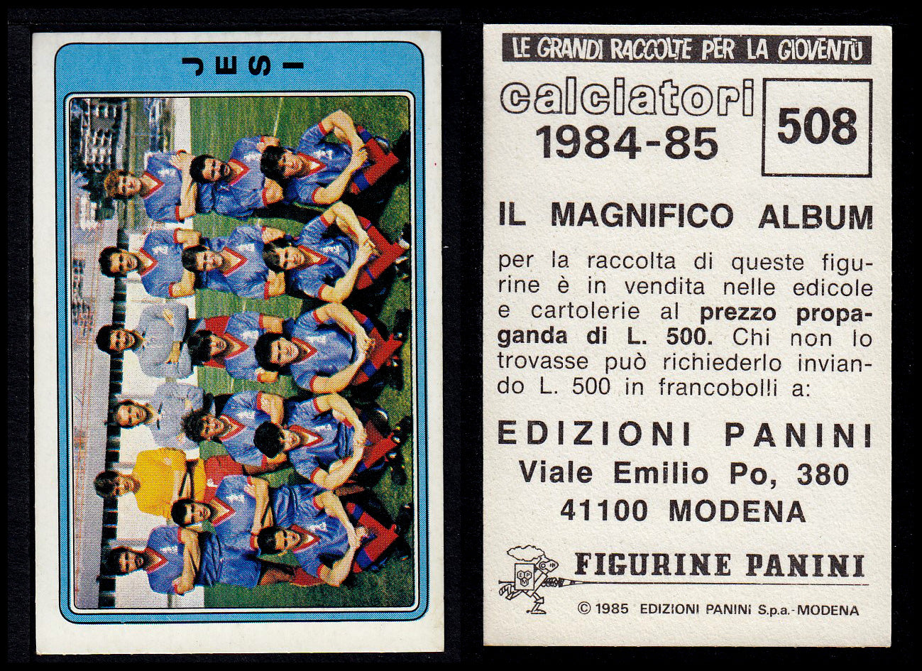 Figurine Panini - Calciatori 1984/85 - Mancolista SERIE C - Fascia 495/584